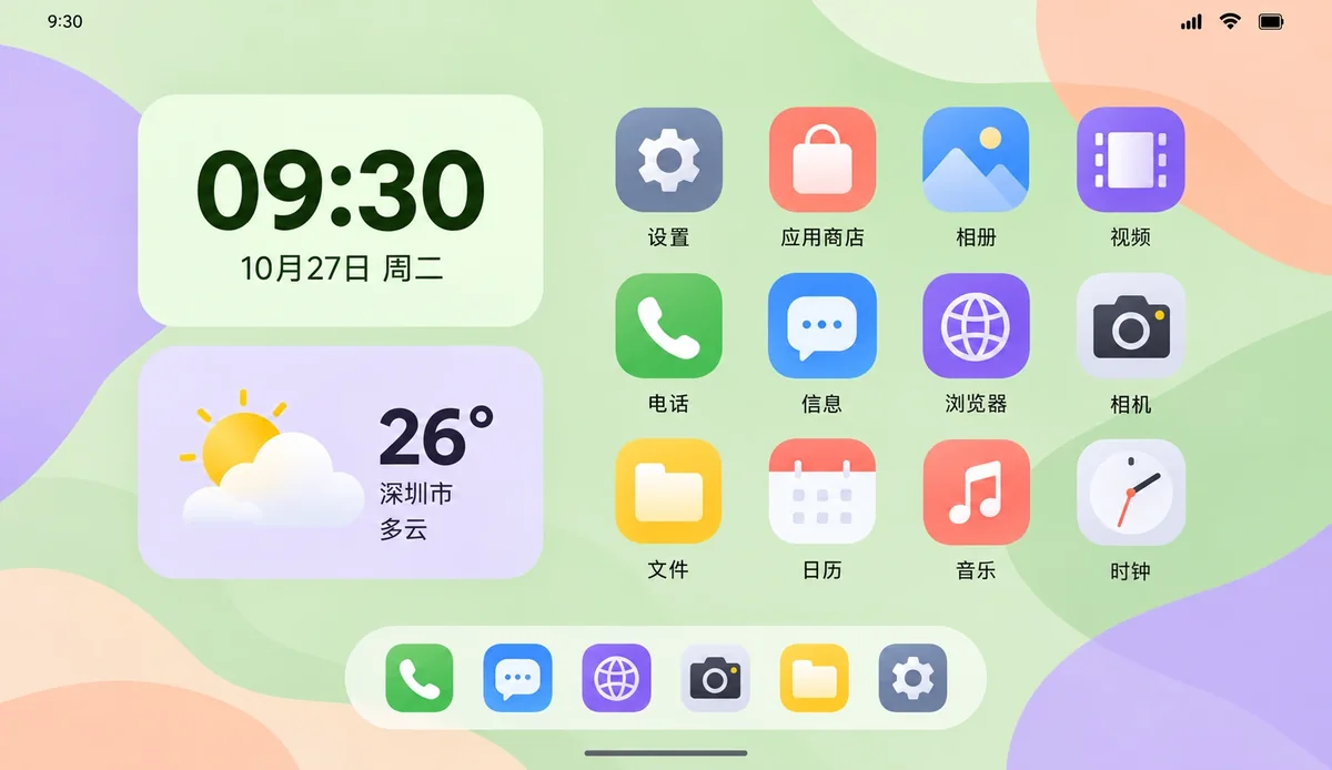 平板布局的虚拟机桌面